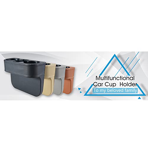Black Multifunctional Car Cup Holder Car Seat Organizer Gap Filler Bottle Phone Storage Organizer, Black Stitching - color: Black, Black Stitching
