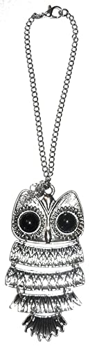Rear View Mirror Car Charm Ornament, Sun Catcher, Hanging Pendent, Stainless Steel Chain. Comes in a Gift Bag (Owl) - size: Owl