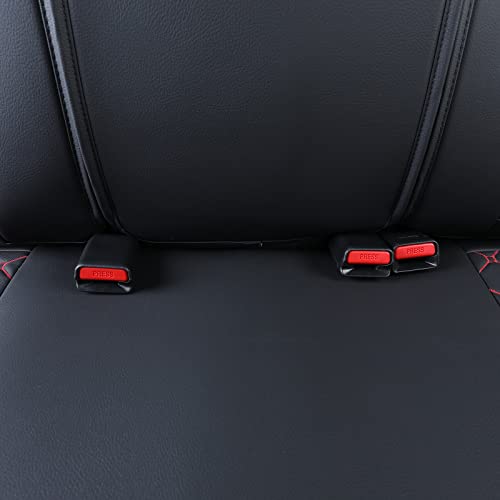 Tomatoman Tacoma Seat Covers Customized for 2005-2025 2026 Sport Extended Access Cab Pickup Truck, Waterproof Faux Leather Car Cushions(Rear Seat, Black-Red) - color: Rear Seat/Black-Red