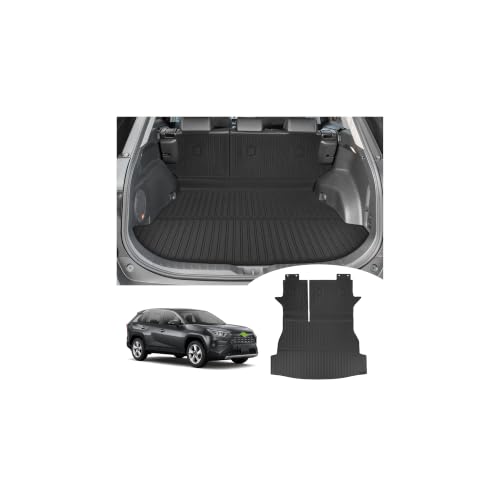 Rav4 Cargo Liner - Trunk Mat Fits for Toyota Rav4 2019-2025 (Include Hybrid), All Weather Cargo Mat with Backrest Mat for Rav 4 Accessories, Heavy Duty Car Mats, Car Accessories - size: 2)Toyota RAV4 19-25