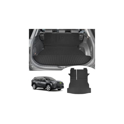 Rav4 Cargo Liner - Trunk Mat Fits for Toyota Rav4 2019-2025 (Include Hybrid), All Weather Cargo Mat with Backrest Mat for Rav 4 Accessories, Heavy Duty Car Mats, Car Accessories - size: 2)Toyota RAV4 19-25