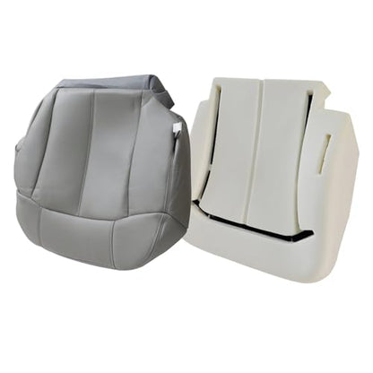 Priprilod 922/122 Gray Driver Side Bottom Replacement Seat Cover & Bottm Foam Cushion Compatible with Chevy Silverado Tahoe Suburban Avalanche GMC Sierra Yukon 1999 2000 2001 2002 - color: Gray