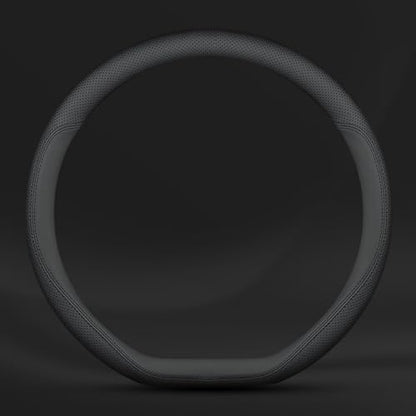 Latest Nappa Leather car Steering Wheel Cover, Stylish Non-Slip Leather car Interior 15 inches Universal (D-Shape,Black) - color: D-Shape,Black