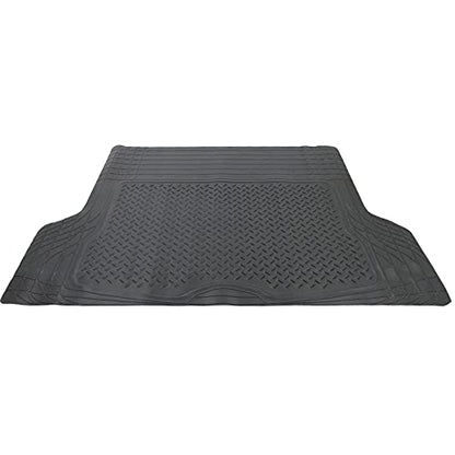 Waterproof Trunk Mat All Weather Cargo Liner 52" x 43" Universal Trimmable Tray Non Slip Interior Snow Rain Dust Rust Protection Heavy-Duty Black Rubber Rear Floor Carpet Cover Kids Dogs Pat Friendly