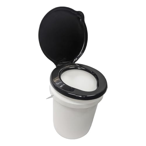 SE Portable Black Plastic Toilet Seat Lids, Fits a 5 Gallon Bucket, Great for Camping, Outdoor Activities, or for Emergencies