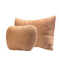 Kwak's Car Headrest Pillow & Lumbar Support Set Neck Pillow 2-Level Height Adjustment, Removable Washable Cover, Neck Pillow for Car Driving Comfort (Brown) - color: Brown