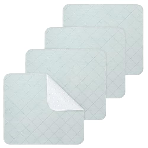 Waterproof Chair Pads for Incontinence, 4 Pack Reusable Seat Protector Pads 18" x 16", Absorbent Wheelchair Pad Covers, Washable Chair Pads for Adults, Kids & Pets - Gray - color: Gray, size: 18" x 16"