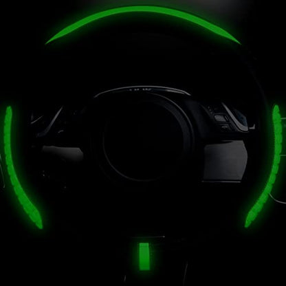 Flying Banner car Steering Wheel Cover Gel Massage Velvet Cool Warm Universal Size 15 inches SUV Truck Anti Slip Odorless Summer Winter (Black Mint Green, Gel Massage) - color: Black Mint Green