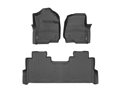 WeatherTech Custom Fit FloorLiners for Ford Super Duty, Super Duty, Super Duty - 1st & 2nd Row (441012-1-3), Black - color: Black