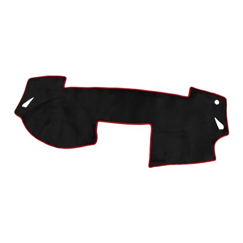 Dash Cover, Center Console Non-Slip Dashboard Carpet Mat for Mazda 6 2009-2012 Flannel Black Red,1Pc