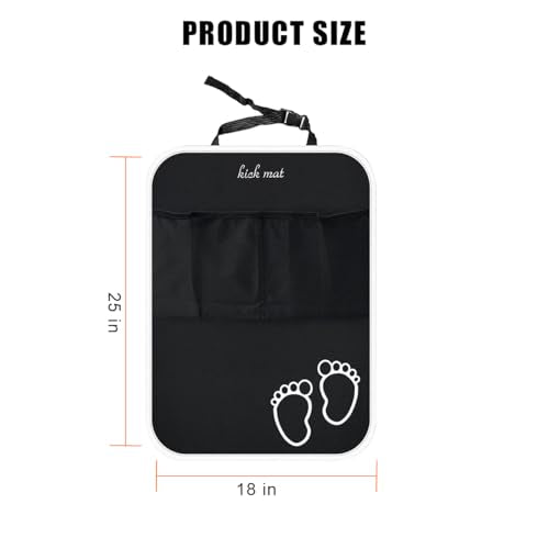 Car Kick Mats Backseat Organizer, 2PCS 2 in 1 Anti Kick Waterproof Back Seat Protector with 2 Storage Pockets, Large Capacity Auto Seat Accecories for Pets Kids, Universal Fit