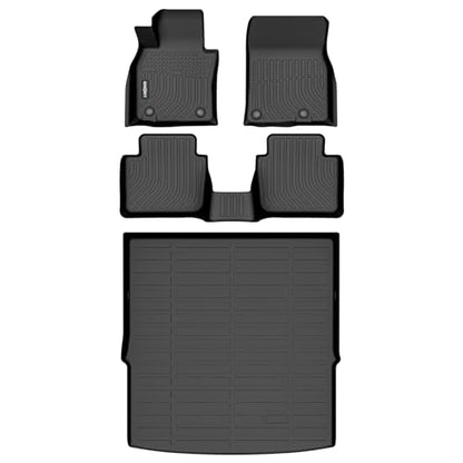 GINOWY- Floor Mats & Cargo Liner for Mazda CX50 2023-2025 2026, TPE All Weather Mats CX-50 2024 Floor Liners Waterproof Non-Slip Trunk Mat CX50 Automotive Accessories Black - style: 35) for Mazda CX50 2023-2026 Full Set