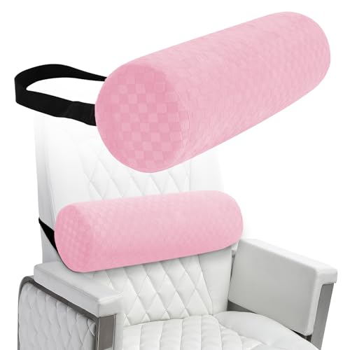 Lumbar Roll Pillow for Lower Back, Lumbar Support Foam Roll Cushion with Pillowcase and Upgraded Strap for Office, Chair, Car, Seat Pain Relief & Improving Posture (Light Pink, Long-15 * 4.3'') - color: Light Pink, size: Long-15*4.3''