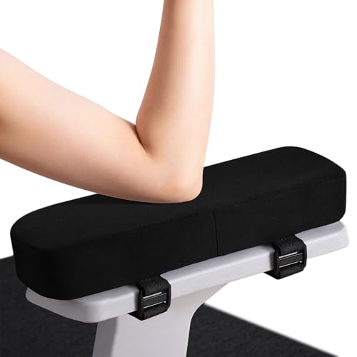 Smiry Ergonomic Office Chair Armrest Pads, Memory Foam Arm Rest Covers, Non-Slip Armrest Cushion with Adjustable Buckles and Straps, Elbow Relief for Desk, Gaming & Wheelchair (Black, Set of 2) - color: Black