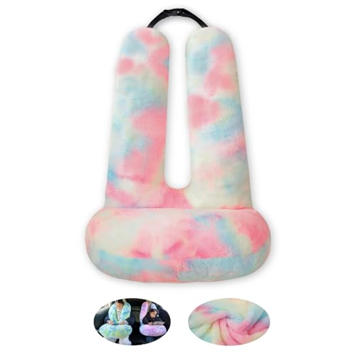 Travel Pillow Car Travel Sleep Support Pillow 2-in-1 Lap Pillow and Car Pillow with Neck and Body Support for Adults and Kids on Long Trips Kids Travel Pillow Colorful Pink - color: E-colorful Pink