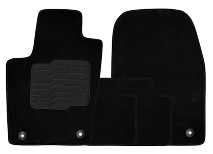 ecoMats Carpet Floor Mats for Fit for 2016 to 2021 Jeep Grand Cherokee / 2016 to 2024 Dogde Durango (2nd Row Bench Seat Only), Driver Non-Slip Heel Pad, Safety Locks, Front and Rear, Black