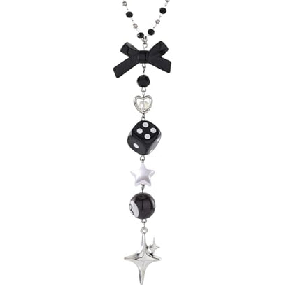 Crystal Car Rearview Mirror Charm - Flower Beaded Pendant, Elegant Hanging Cars Interior Ornament Gift for Women