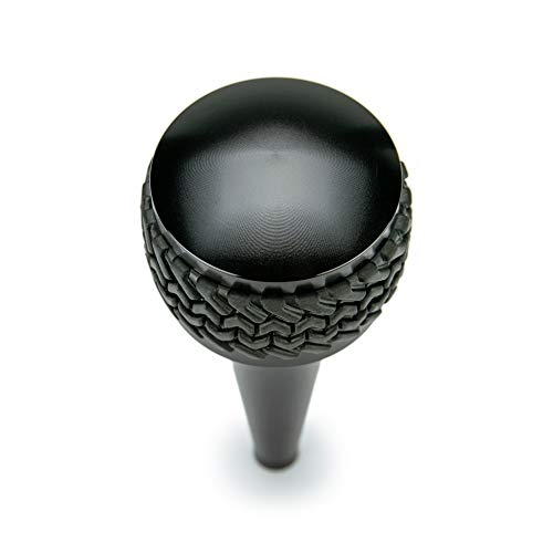 DV8 Offroad Replacement Shift Knob for 2011-2018 Wrangler JK | Automatic Transmission | Billet Aluminum Construction | Rubber Tire Tread Grip