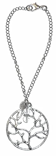 Rear View Mirror Car Charm Ornament, Sun Catcher, Hanging Pendant, Stainless Steel Chain. Comes in a Gift Bag (Tree of Life) - size: Tree of Life