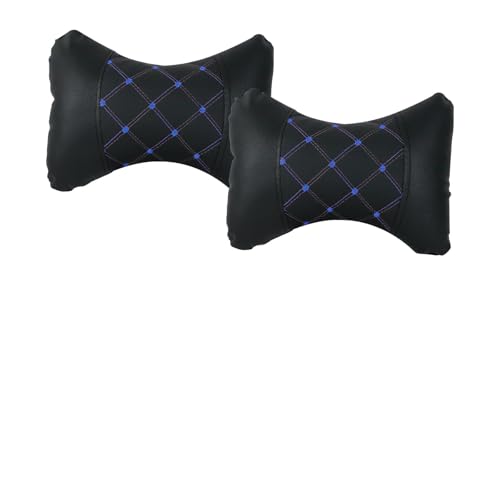 wuyaoyao 2PCS Car Neck Pillow, Soft Breathable Headrest Pillow for Cars, Comfortable Auto Seat Neck Support Pillows, Vehicle Head Rest Cushion for Driving Fatigue Relief, Car Accessories (Black+Blue) - color: Black+blue