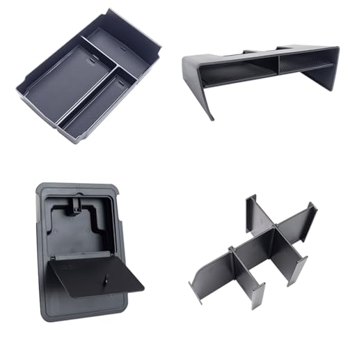 PIMCAR 4-Piece Center Console Organizer Set for 2023-2025 2026 Honda CRV Custom Fit Armrest Tray, Console Tray, Hidden Storage Box and Armrest Dividers ABS Material Car Interior OEM Accessories - color: 4PCS Organizer