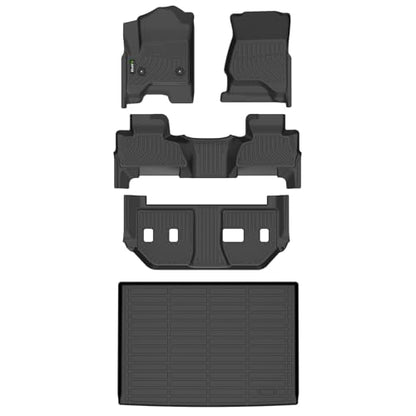 Floor Mats & Cargo Liner Custom for 2015-2020 Chevy Suburban/GMC Yukon XL (with 2nd Row Bench Seat) All Weather Protection TPE Floor Liners 1st& 2nd& 3rd Row Full Set Accessories-Black - style: 8) For Suburban/Yukon XL 2015-2020 Set