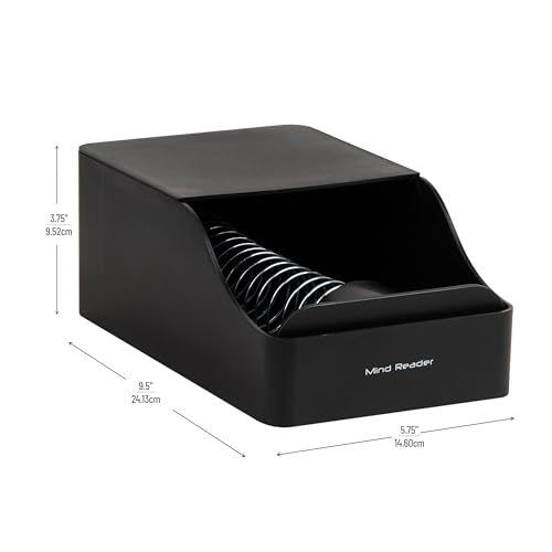 Mind Reader Hot Cup Sleeve Dispenser, Coffee Bar Accessories, Coffee Station, Kitchen Org, 5.91"L x 9.65"W x 3.94"H, Black
