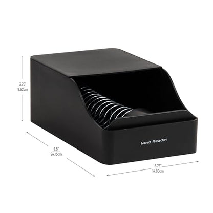 Mind Reader Hot Cup Sleeve Dispenser, Coffee Bar Accessories, Coffee Station, Kitchen Org, 5.91"L x 9.65"W x 3.94"H, Black