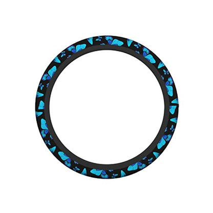 Blue Butterfly Steering Wheel Cover 15 Inches for Women Men, Neoprene Anti-Slip Cute Car Steering Wheel Grip Wrap Car Accessories Protective Case Cover for Vehicle Truck SUV - color: Blue Butterfly