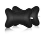 Car Neck Pillow 2 Pieces PU Leather Travel Pillow for Head Rest Neck Support for Car Seat - Black