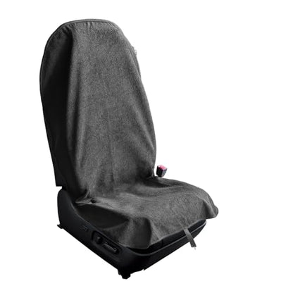 KEVWR Car Waterproof Towel Front Seats Seat Covers, Washable Seat Protector, Fit Beach Swimming Outdoor Sports, Compatible with Most Cars Trucks Suvs Car (Black) - color: Black