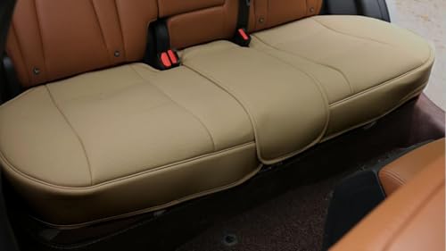 EDEALYN® 1 Pack Scalable (124-140cm) Back Seat Cover Car Seat Cover Seat Protector Rear Seat Bottom Cover Fits 90% of car - for Seat Bottom Only (Tan - Rear seat) - color: Beige - Rear seat