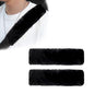 2 PCS Seat Belt Shoulder Pads, Soft Fluffy Plush Seat Belt Shoulder Strap Covers, Comfy Warm Seat Belt Strap Cover Shoulder Cushion for Adult Children, Car Accessories (Black) - color: Black