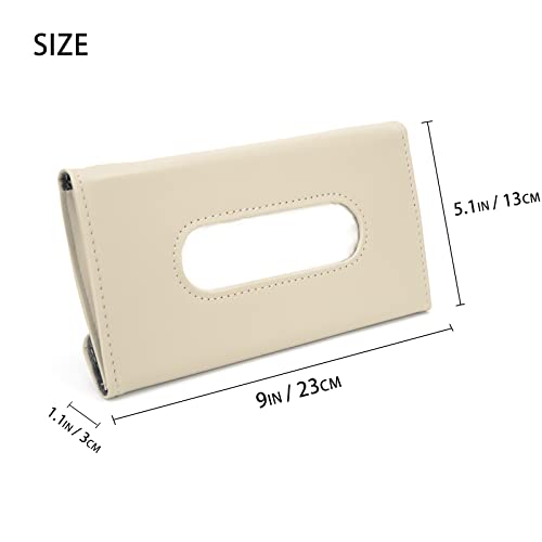 Khaki Car Tissue Refill Holder for Sun Visor, Hanging Tissue Clip, PU Leather - color: Classical Style, Khaki
