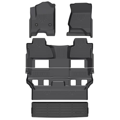 HAFIDI® Floor Mats & Cargo Liner Set Fit for Chevy Tahoe & GMC Yukon 2015-2020 (Only for 7 Seats, Not for XL) All Weather Protection TPE Anti-Slip Automotive Floor Liners Custom Accessories - Black - style: 6) For Tahoe & Yukon 2015-2020 set（No backrest m