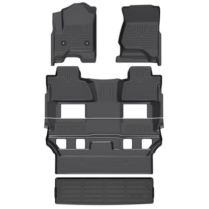 HAFIDI® Floor Mats & Cargo Liner Set Fit for Chevy Tahoe & GMC Yukon 2015-2020 (Only for 7 Seats, Not for XL) All Weather Protection TPE Anti-Slip Automotive Floor Liners Custom Accessories - Black - style: 6) For Tahoe & Yukon 2015-2020 set（No backrest m