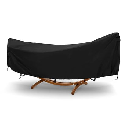 Hammock Cover,400D Upgraded Waterproof Hammock Cover for 11-12 Ft Hammock with Including Adjustable Buckle Strap,150" L x 59" W x 31" H-Black