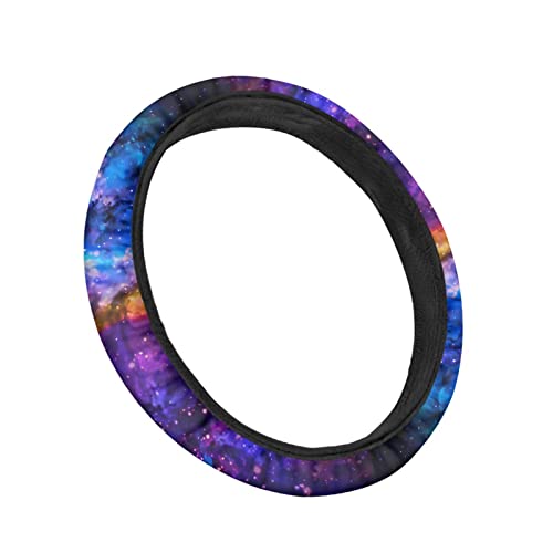 AFPANQZ Nebula Galaxy Design Steering Wheel Covers 14-15" inch Universal Fit Most Car Sedans SUVs Comfort Grip Comfortable Handmade Neoprene Breathable Steering Wheel Protector Blue Purple - color: Galaxy purple blue