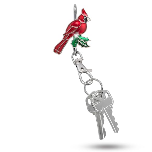 Women’s Bag Charm Key Finder, Car Keychain Hook, Cute Purse Organizer & Tote Bag Accessories, Gifts for Mom - Original - color: Cardinal
