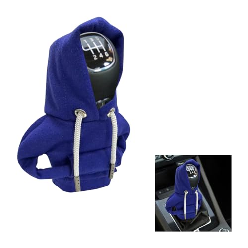 Car Gear Shift Cover, Fashionable Hoodie Car Shift Knob, Winter Warm Gear Shift Knob Cover Sweater Shirt,Auto Interior Accessories Shift Knob,Universal Car Decor Accessories - color: Blue, style: 1 Pcs