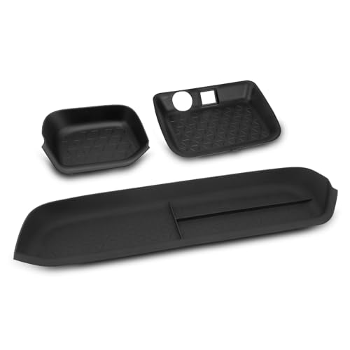 PIFOOG Center Console Storage Organizer Tray Fit for Toyota RAV4 2025 2024 2023 2022 2021 2020 2019 Car Passenger Glove Box Storage Mat Driver Central Insert Trays Interior Accessories Black 3PCS - style: Driver + Glove Box + Central Organizer Tray