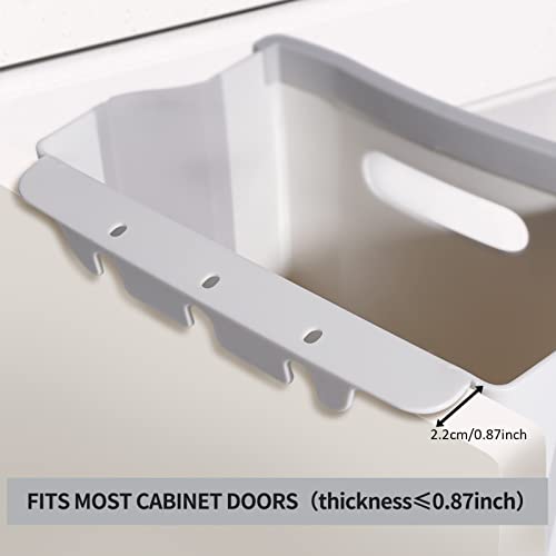 Hanging Collapsible Trash Can - 9L Wall Mounted Foldable Waste Bin for Kitchen Cabinet Door - Quickly Clean Counter, Sink, Bathroom - RV, Car, Camping Folding Garbage Basket (White) - color: White
