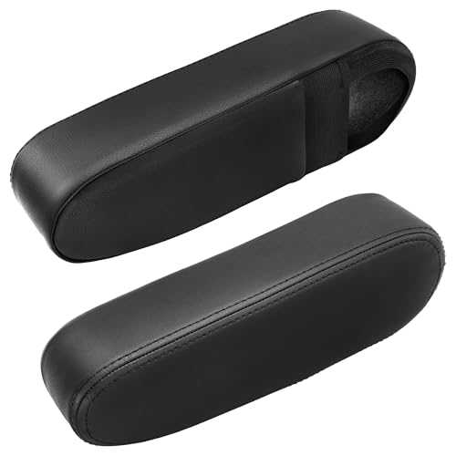 KBH Seat Armrest Cover for Nissan Titan & Armada 2004-2015, Infiniti QX56 2004-2010, Vinyl Leather Interior Accessories, Driver Passenger Side Seat Arm Rest Protector, 1 Pair, Black - color: Black Protector, size: Nissan Titan & Armada 2004-2015