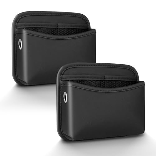2Pcs Car Side Pocket Organizer, Universal Leather Mini Storage Bag for Cell Phone, Wallet, Key, Glasses, Multifunctional Car Organizer Accessories for Car Seat, Door, Window, Console, 7*4.3*2.2inch