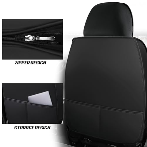 Car Seat Covers for Chrysler 200 2011-2017, Durable Premium Nappa Leather Seats Cover, Modern Sport Seat Cover, Full Wrap Original Car Seats (5 Seats, Black&Coffee)