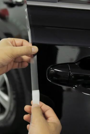 Ufilm Door Edge Protector PRE-Cut Guard Scratch Paint Protection Film with Strong American Glue Clear and Black Universal Car Truck (1 in x 50 ft) - size: 1 in x 25 ft