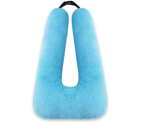 Travel Pillow, Car Pillow for Kids & Adults - Ergonomic Travel Pillows Sleeping Aid for Neck & Body Support, Car Travel Essentials Pillow on Road Trips-Gray (Blue) - color: Blue