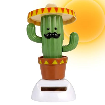 Solar Powered Dancing Cactus – Sun Power Swinging Animated Bobble Dancer Solar Figurine for Car Dashboard Dancing Cactus Holiday Car Decoration Solar Figures for Office Home Desk