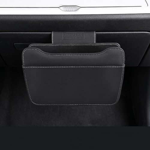 Car Leather Trash Can for Glove Box, Hanging Garbage Bin，Waterproof Foldable Stroage Organizer for Car, Multipurpose Interior Accessories for SUV Truck RV Camping (Black Glove Box) - color: black Glove box