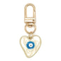 Evil Eye Keychains Sweat-heart Keychains Protection Charm for Women Men Car Key Ring Bag Purse Accessories - color: White